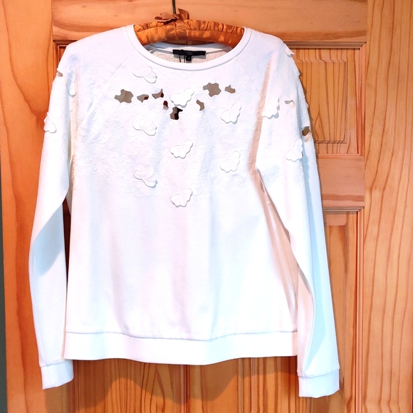 Tibi Blossom Sleeve white cut out top M - Picture 2 of 6